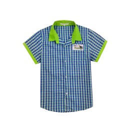 SU219 來樣訂做小學校服  製作小學撞色領校服 男童  設計格子校服恤衫  校服供應商 幼稚園 P 班 校服 SU219 來樣訂做小學校服  製作小學撞色領校服 男童  設計格子校服恤衫  校服供應商 幼稚園 P 班 校服